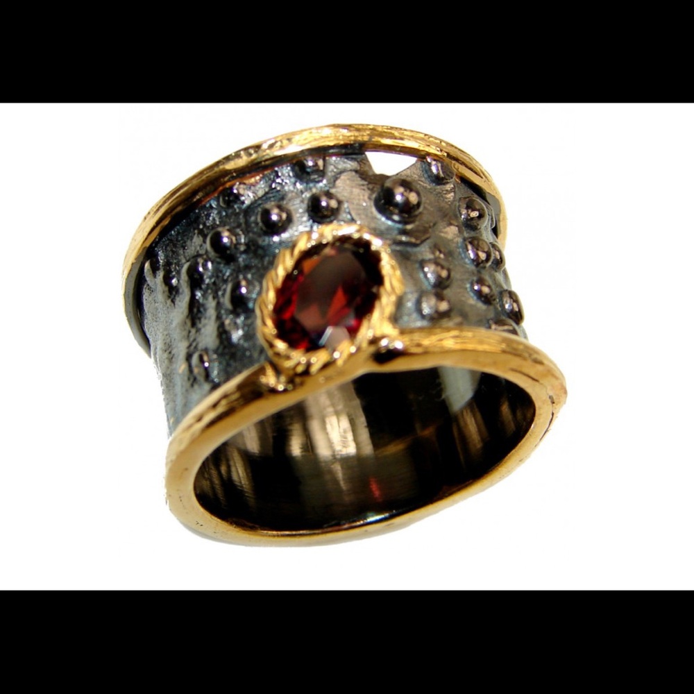 Genuine Ruby 925 Ss Handcrafted Statement - image 1